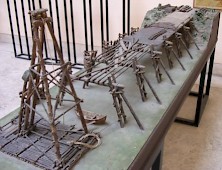 Model of Caesar's bridge  across the Rhine