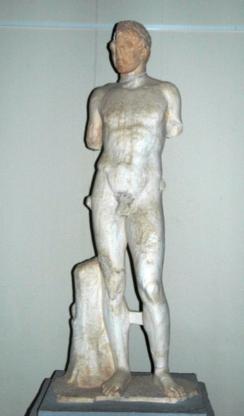 Lepcis, Theater, statue of an athlete