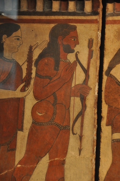 Caere, Banditaccia necropolis, Wall painting of an archer