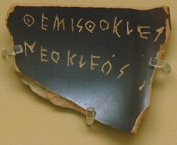 Ostracon mentioning Themistocles
