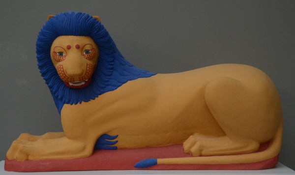 Corinth, Stone lion (2) Colored reconstruction