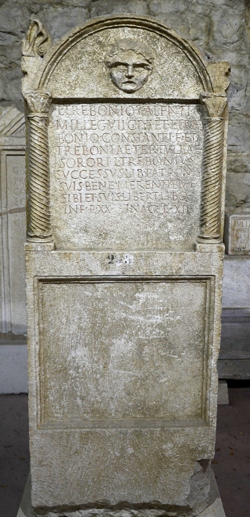 Salona, Tombstone of Trebonius of VII Claudia - Livius