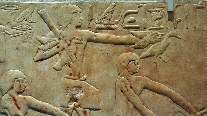 Relief of a bird chase