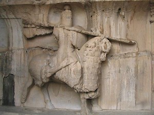 Taq-e Bostan, large cave, lower relief