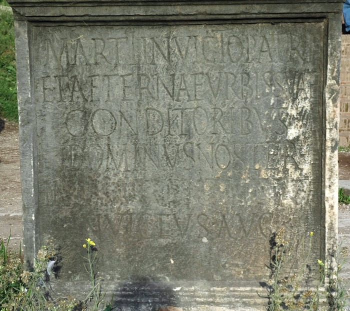 Rome, Forum Romanum, Comitium, Inscription "Urbs Aeterna"