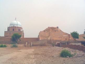 Multan's former Hindu temple (right)
