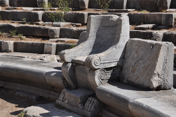 Priene, Theater, Seat of a magistrate
