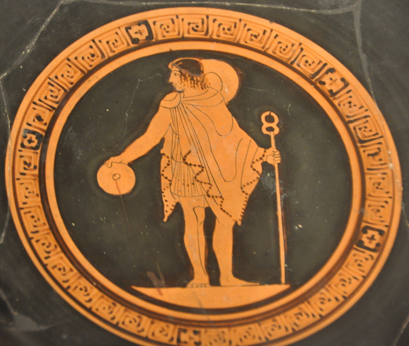 Hermes as messenger, pouring a libation (Sabouroff Painter)