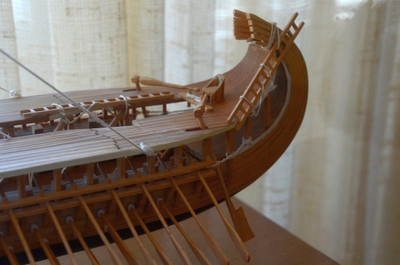 Modern model of a triere, Rudder