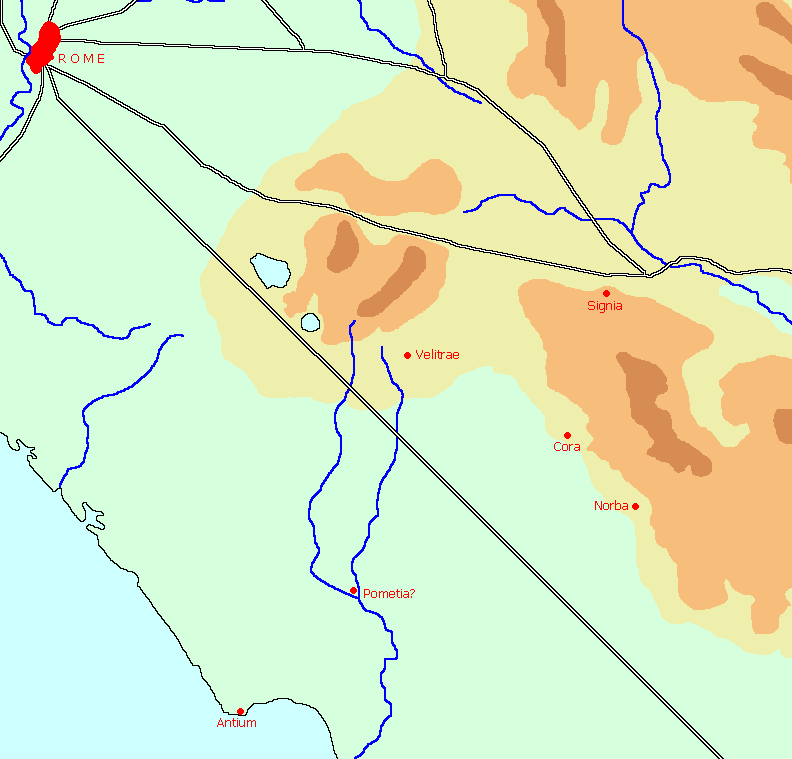 Map of Rome's first colonies