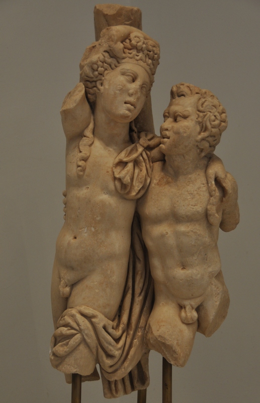 Phthiotic Thebes, Statue of Dionysus and a satyr