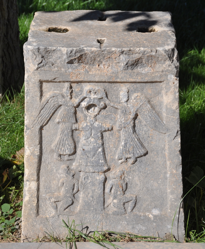 Chaeronea, Roman relief of a trophee with victories and POWs