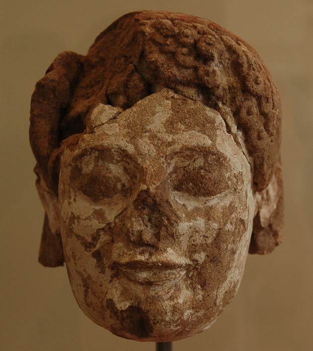 Delphi, Temple of Athena Pronaia, Old pediment, Head of Athena