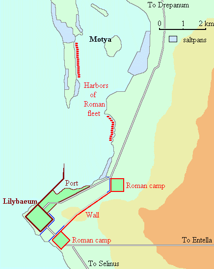 Map of Lilybaeum