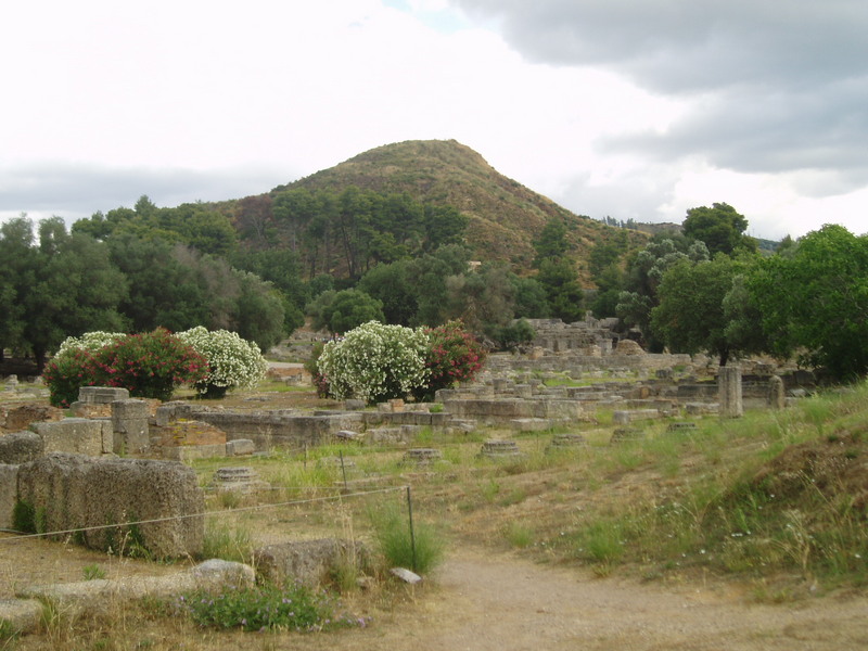 Olympia, Leonidaion with Hill of Kronos