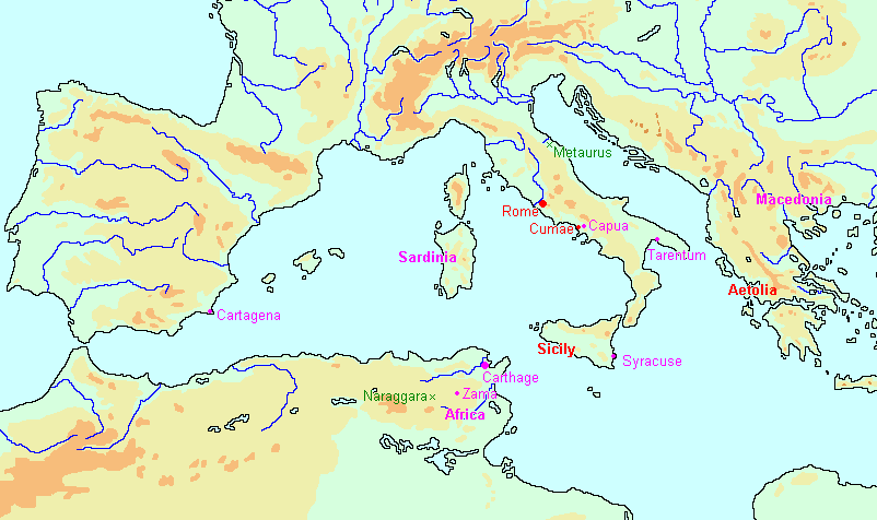 Map of the 2nd Punic War, 2nd stage