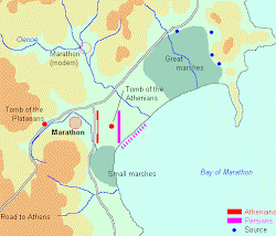 Map of the battle of Marathon