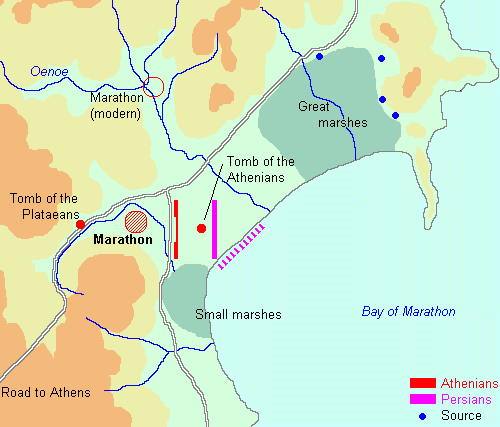 Map of the battle of Marathon
