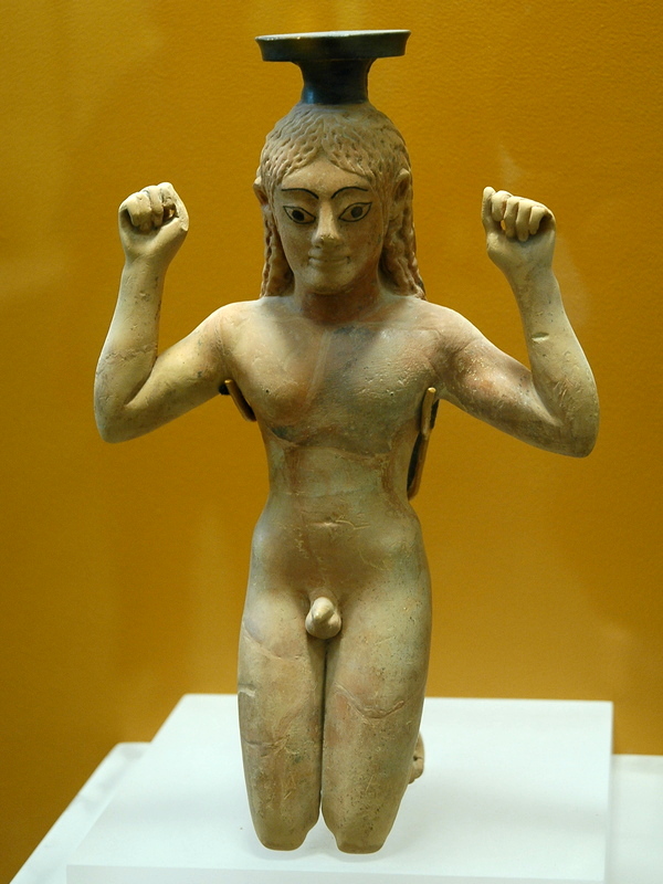 Athens, Agora, Perfume bottle in the form of a kneeling athlete