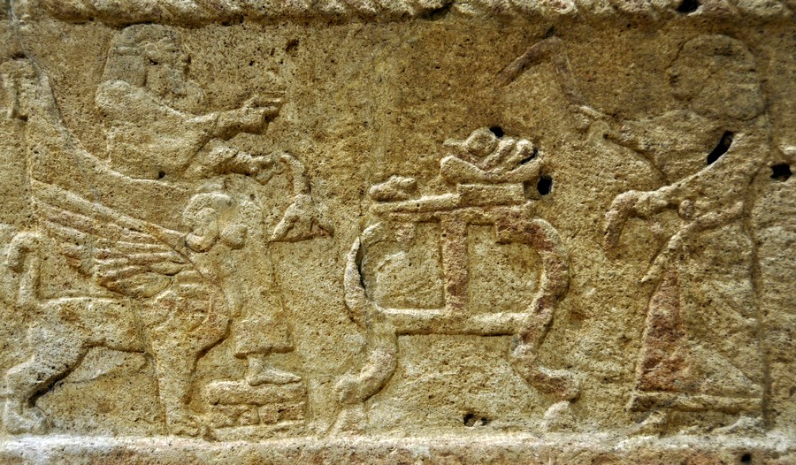 Byblos, Royal Tomb V (Ahirom), Relief of king Ahirom on his throne