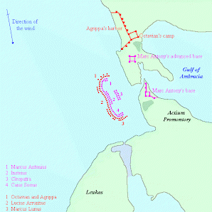 Map of the naval battle of Actium