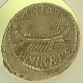 Coin of Mark Antony for a naval unit