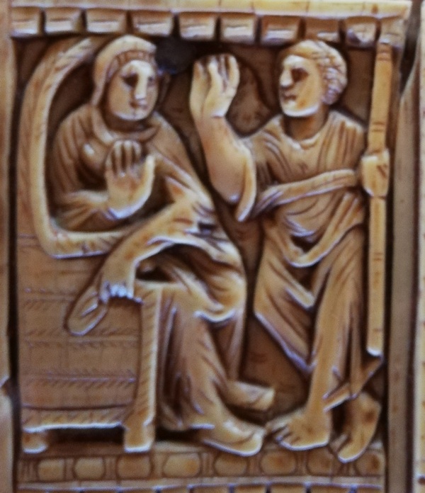 Coptic Annunciation: an angel with a herald's staff