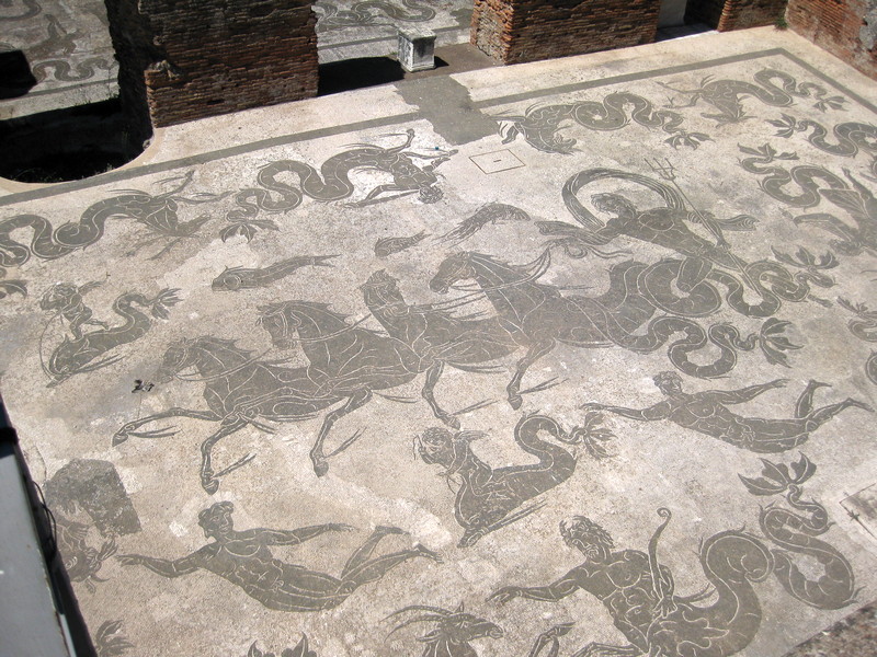 Ostia, Baths of Neptune, Mosaic with Neptune