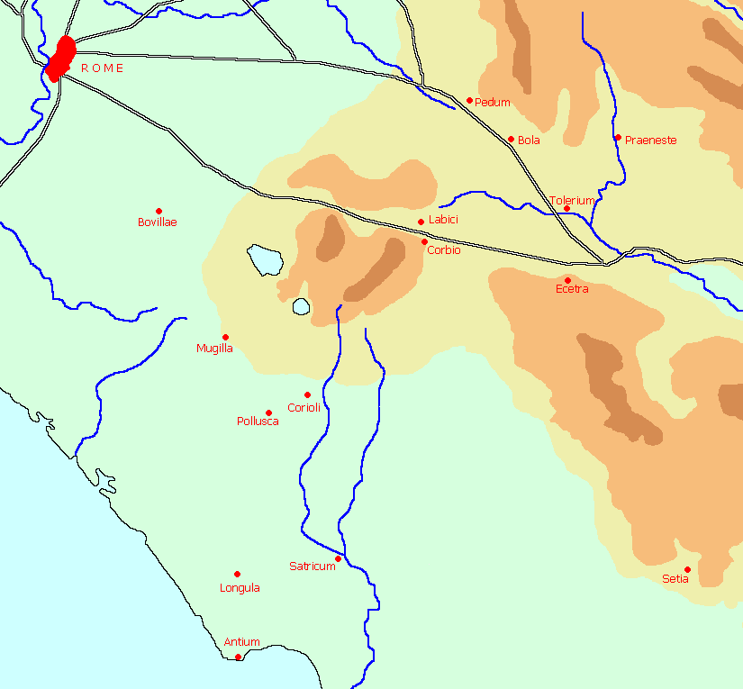 Map of Coriolanus' Campaigns
