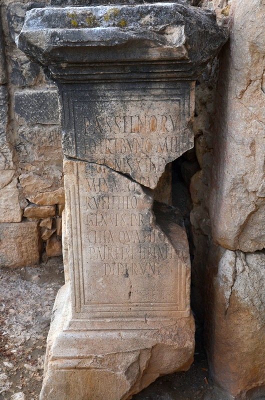 Thugga, Theater, Inscription referring to an officer of XII Fulminata