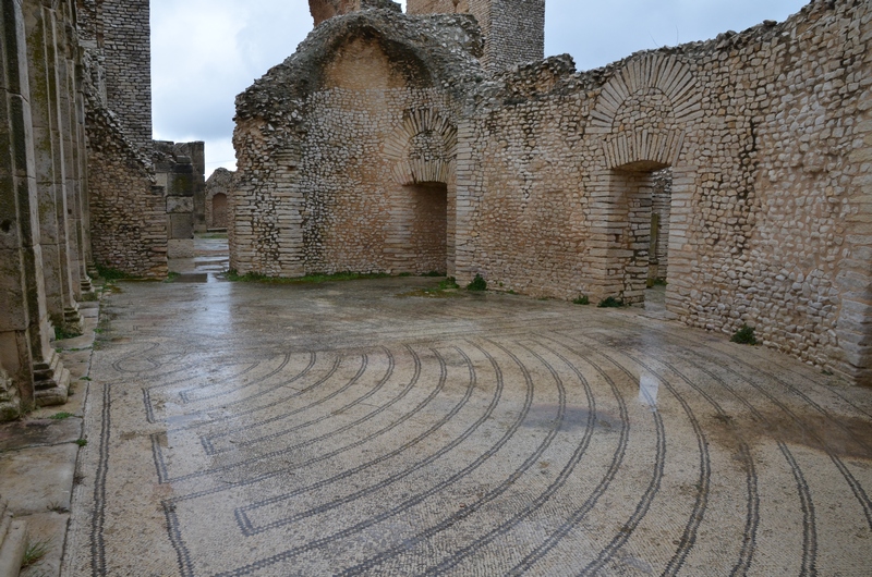 Mactaris, Baths, Mosaic of a labyrinth