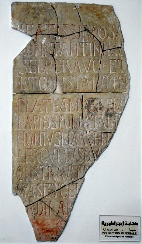 Thubursicum Numidarum, Inscription of the sons of Constantine the Great