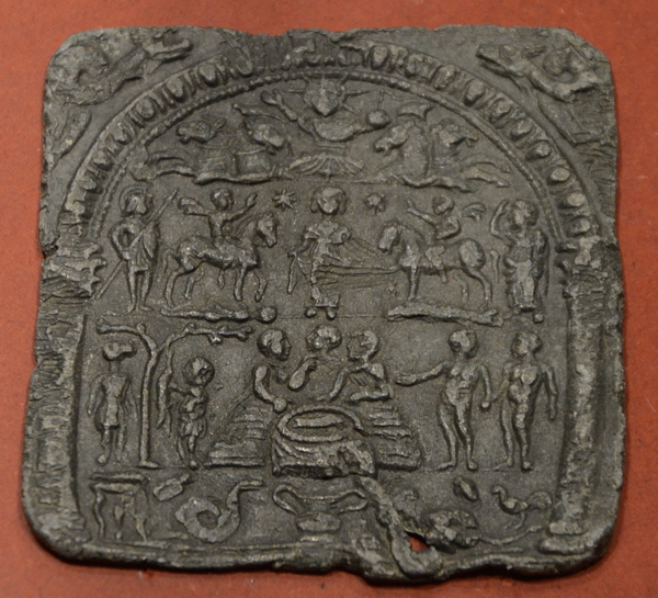 Hygeia on a bronze plaque