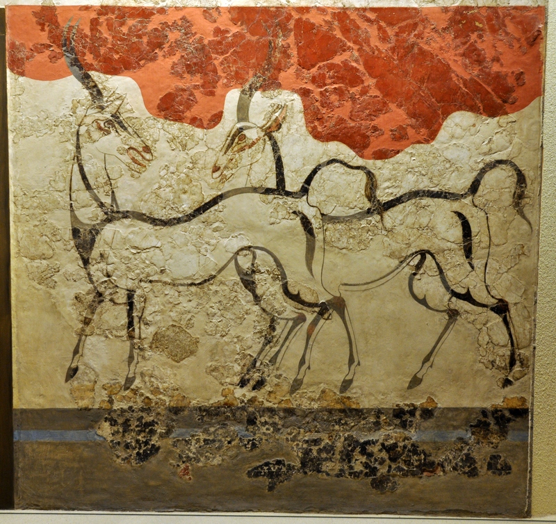 Akrotiri, Building B, Room B1, Wall painting of antelopes