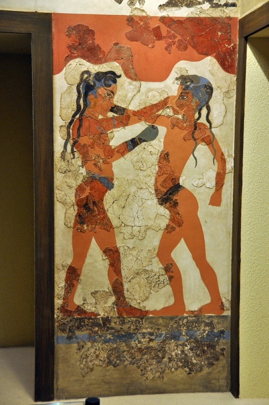 Akrotiri, Building B, Room B1, Wall painting of boxers