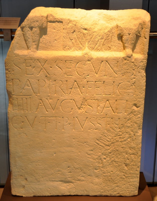 Nijmegen, Tombstone of the augustalis Sex. Secundius Felix