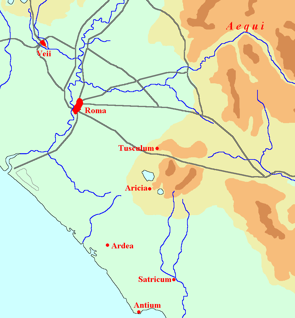 Map of Latium in the age of Valerius Publicola