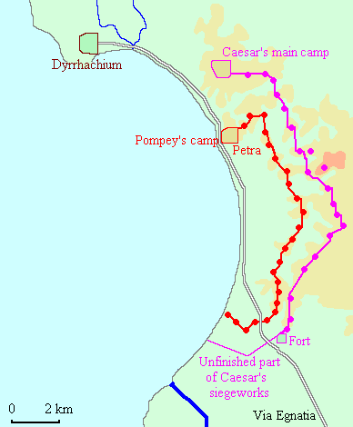 Map of the Siege of Dyrrhachium