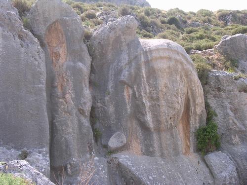 Ancient sculpture near Antioch, probably Charon