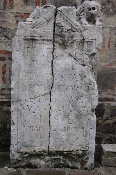 Novae, tombstone of Severus of VIII Augusta