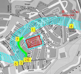 Woerden, Map of the ancient Rhine and shipwrecks