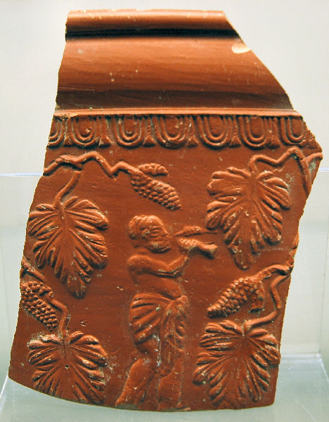 Woerden, Sherd of Samian ware with a flutist