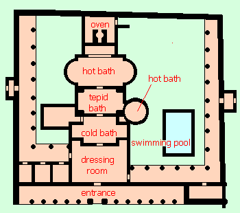 Heerlen, baths, map