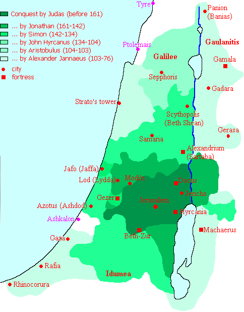 Map of Hasmonaean Judaea