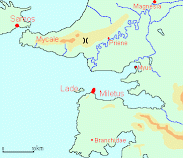 Map of the battles of Lade and Mycale