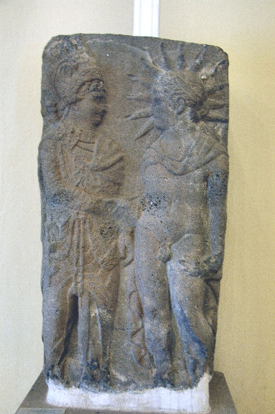 Zeugma, Antiochus I Theos of Commagene shaking hands with Apollo-Helios-Mithras (1)