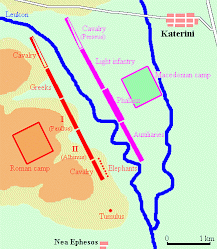 Map of the Battle of Pydna