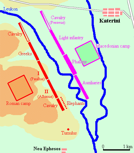 Map of the Battle of Pydna