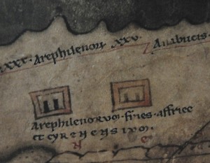 Arae Philaenorum on the Peutinger Map