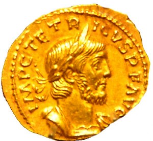 Gold piece of Tetricus, found in Leuna (Saxony)
